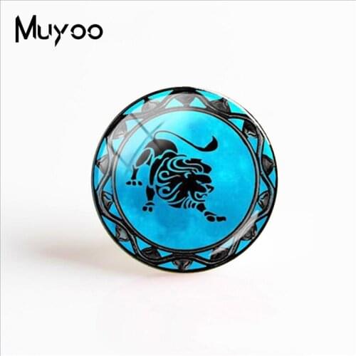 2018 New Zodiac Sign Handmade Photo Cabochons Dome Leo Art Printed Photo Jewelry Virgo Glass Cabochon Jewelry