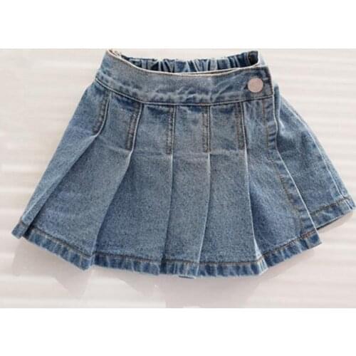 2021 new style girls denim draped skirt spring cotton fashion girls skirts 1-7 years YX421