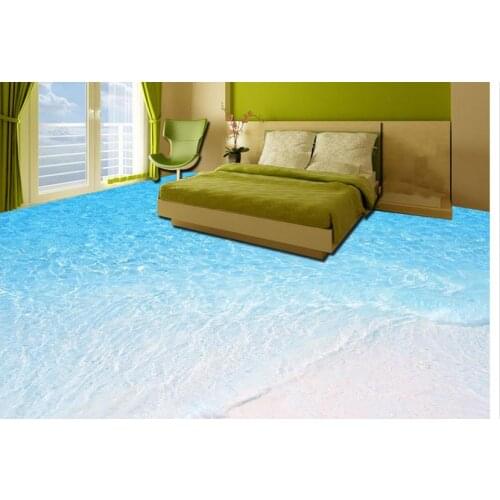 3d flooring 3D beach with waves of bathroom floor painting 3d wallpaper pvc 3d floor painting wallpaper