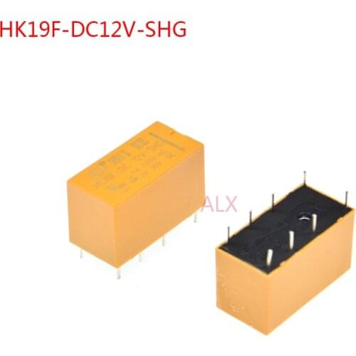 5PCS POWER relay HK19F-DC12V-SHG 1A/125VAC 8pin 12V realys hk19F DC12V HK19F-DC12V