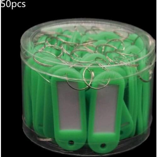 50Pcs Colorful Key Id Luggage House Label Tag Split Ring Keyring Plastic Key Tag