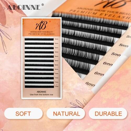 Abonnie Lower Lashes Matte Individual Eyelashes Extension Mink Bottom Lashes Tray All Size Cilios Single Eyelashes
