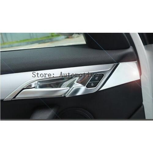 Car-Styling ABS Matte Chrome Interior Door Bowl Cover Trim For BMW X1 f48 2016 2017 Accessories 4pcs/set