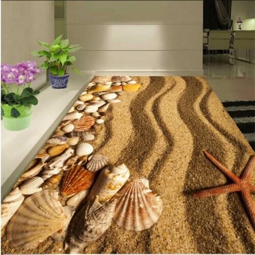 Beibehang Custom Nonwovens Wallpaper Beach 3D Starfish Floor Painting Living Room Bedroom Bathroom Thicker Background Painting