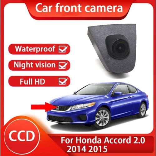 CCD Full HD High Quality Car Front View Camera Night Vision 170° Wide Degrees Logo Embedded Fit For Honda Accord 2.0 2014 2015
