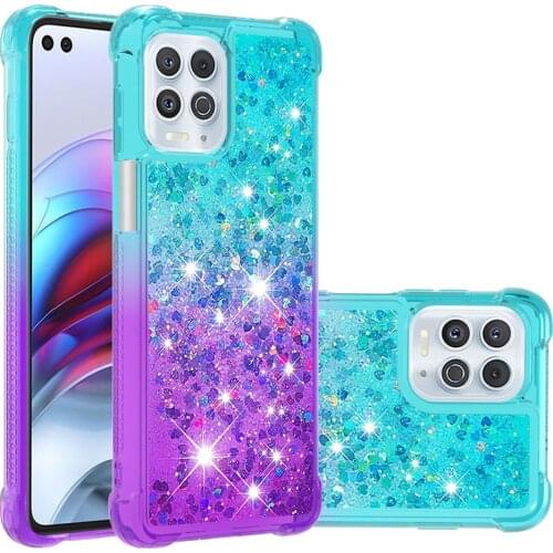 Gradient Quicksand Liquid Glitter Case For Motorola Moto G100 Shockproof TPU Bumper Clear Phone Cover For Moto Edge S Funda
