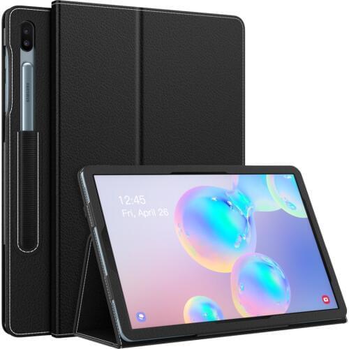 Case For Samsung Galaxy Tab S6 10.5”,Ultra Slim Lightweight Folding Stand Soft PU Back Cover with Auto Sleep/Wake & Hand Strap