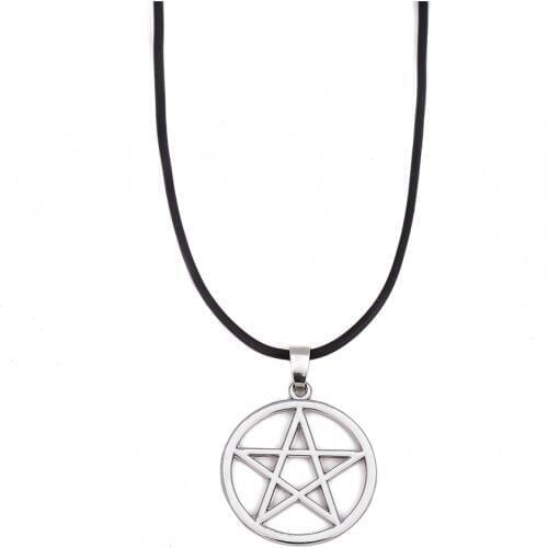 Black Butler Pentacle Pentagram Rope Chain Pendant Lucifer Satan logo Sign Supernatural Jewelry For Men And Women