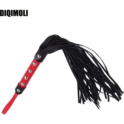 Erotic Rivet Handle Whips Whipping Sex Slave Sex Toy Horsewhip for Fetish Sexual Partner BDSM Games Spanking Flogging Masochists