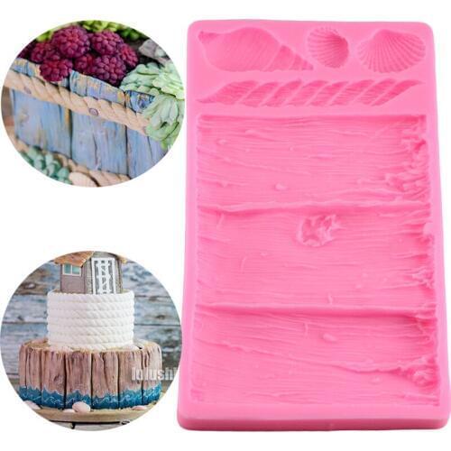 Cake Baking Mold Braid Rope BarkTexture Cake Border Decorating Silicone Fondant Molds Shell Conch Chocolate Candy Clay Moulds