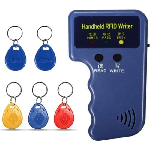 KinJoin Handheld 125KHz RFID Duplicator Copier Writer Programmer Reader with Keys Cards Rewritable ID Keyfobs Tags Card