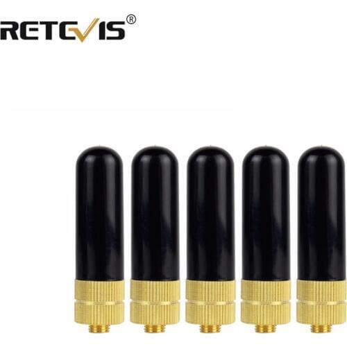 5pcs Short Antenna Retevis RT-805S SMA-F VHF UHF Antenna Accessories For Kenwood For Baofeng UV-5R BF-888S Retevis H777 RT5R RT7