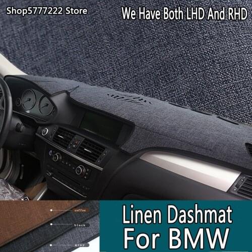 Car styling Linen dashmat dashboard cover for BMW X1 E84 F48 X2 F39 X3 E83 F25 G01 X4 F26 G01 X5 E53 E70 F15 G05 X6 E71 E72 F16