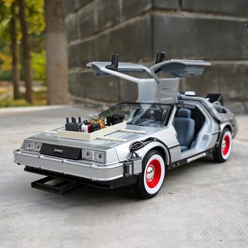 Welly 1:24 DMC-12 DeLorean Time Machine Back to the Future Car Static Die Cast Vehicles Collectible Model Car Toys