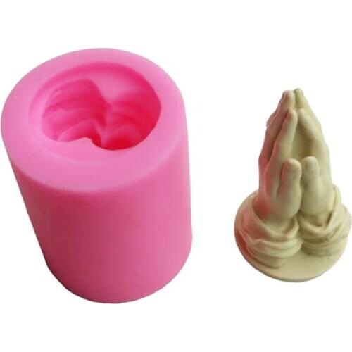 Praying Hand Silicone Mold Scented Candle Model DIY Handmade Chocolate Clay Cake Decor Baking Tools Accessories