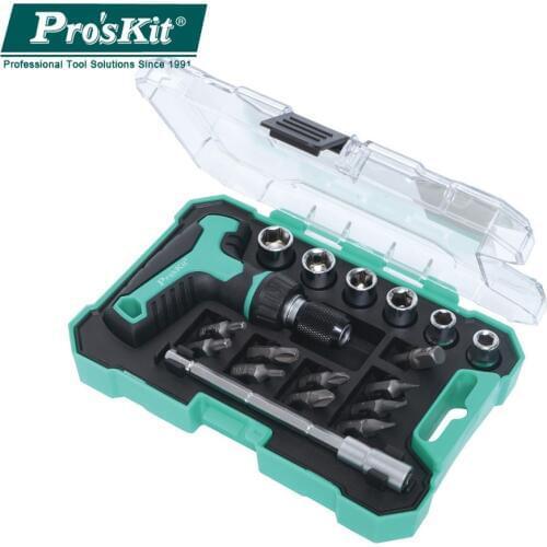 100% Original Proskit SD-2320M 18 in 1 Screwdriver Set Adjustable Magnetic Mini Ratchet Multifunctional Combined Packages