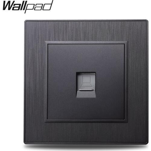 Wallpad S6 Black Silver Gold RJ45 Internet Ethernet PC Data Wall Socket CAT6 Brushed PC Plastic Imitating Aluminum