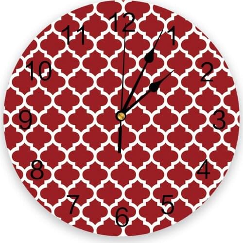 Geometric White Red Wall Clock For Home Decoration Living Room Quartz Needle Hanging Watch Modern Kitchen Clock