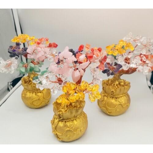 Natural cristales quartz crystal tree minerals and gemstones spiritual reiki healing stones buena suerte spiritual home decor