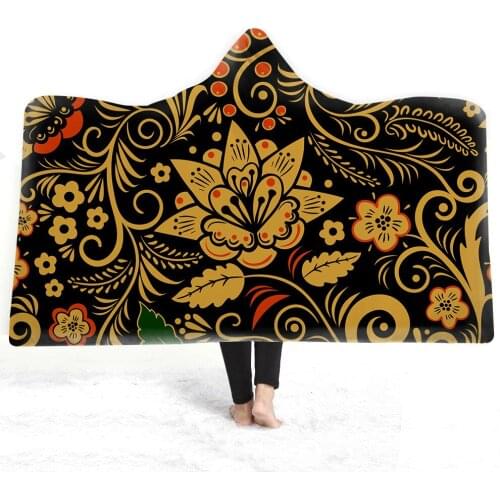 Flowers Hooded Blanket for Girls Hoodie Blanket Home Decoration Sofa Watching Outdoor Picnic Warm Flannel Fleece Wearable Blanke