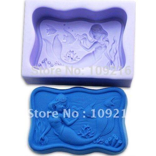 Wholesale!!!1pcs model Mermaid (R0979) Silicone Handmade Soap Mold Crafts DIY Mold