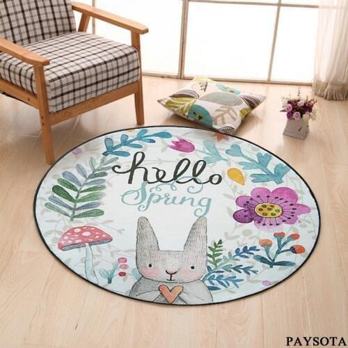 PAYSOTA Cartoon Carpet Children Bedroom Bed Computer Chair Cushion Living Room Tea Table Hanging Basket Blanket Thickening Rug