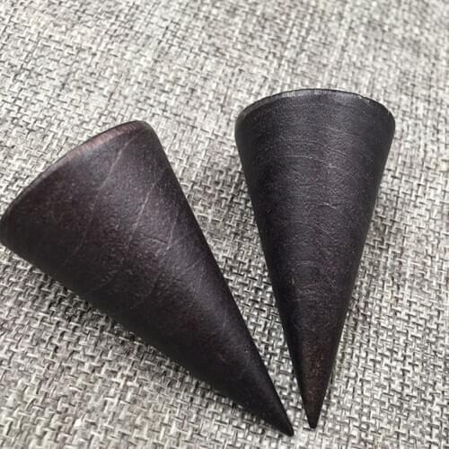 2PCS Cone Shaped Organizer Stand Support Finger Rack Crafts Storage Showcase Wood Ring Jewelry Display Holder