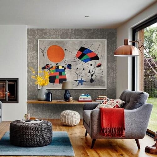 Hand-painted landscape oil painting, abstract decorative painting, modern minimalist painting, Dancing stars SJ011