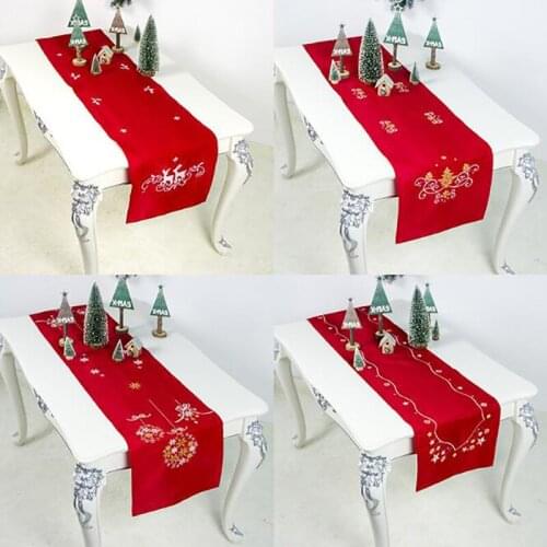 Red Christmas Table Runner Merry Christmas Decoration For Home Table Christmas Decoration Happy New Year