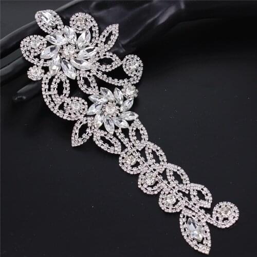 Rhinestone sash pearl applique belt wedding sash accessoriesBridal Silver Gold crystal rhinestone wedding belt