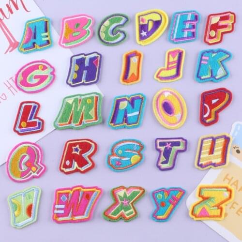 Cartoon letters Iron-on Transfers for Clothing Fusible Patch Iron on Transfer Embroidered Patches Sewing Patterns
