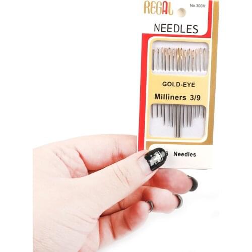 High Quality 16pcs/set Gold Eye Needle Large Leather Hand Sewing Needles Embroidery Tapestry Home Wool DIY Sewing Accessories