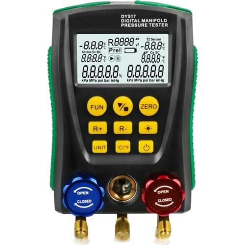 High-Precision Digital Manifold Gauge Dignostic Meter Kit for Testing Maintaining Air-Conditioner Refrigerator
