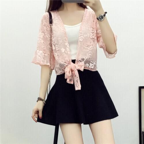 White Black Pink Floral Lace Women Bolero Female Wedding Wrap Half Sleeve Open Front Sheer Shrug Shawl Bridal Cardigan Tops Coat