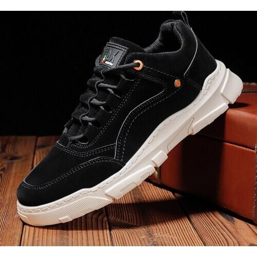 Winter Platform Boots Men Black Work Shoes Outdoor Sport Leather Low Top Martin Boot Fashion Running Shoe for Men 39-44