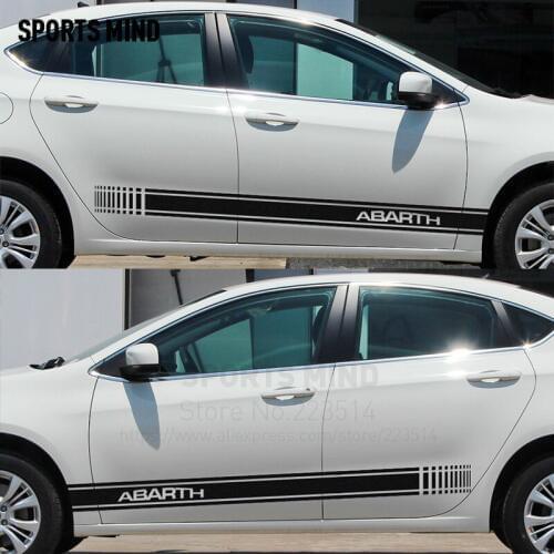 1 Pair Sports mind Car Body Stickers Decal For ABARTH FIAT 500 Punto Ducato Stilo Bravo Grande Punto Panda Linea Doblo palio