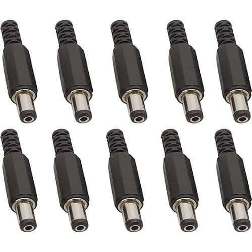 10/20Pcs 5.5*2.5MM DC Power Plug Connector Panl Mount Plug 9mm length Wire Charge Adapter 2.5mm x 5.5mm For DIY Projects