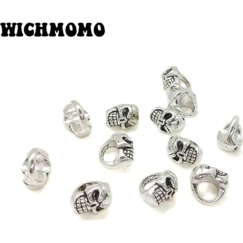 2019 New 10pieces 11*8MM Fashion Cute Skull Shape Zinc Alloy Metal Beads for DIY Bracelet Necklace Jewelry Accessories