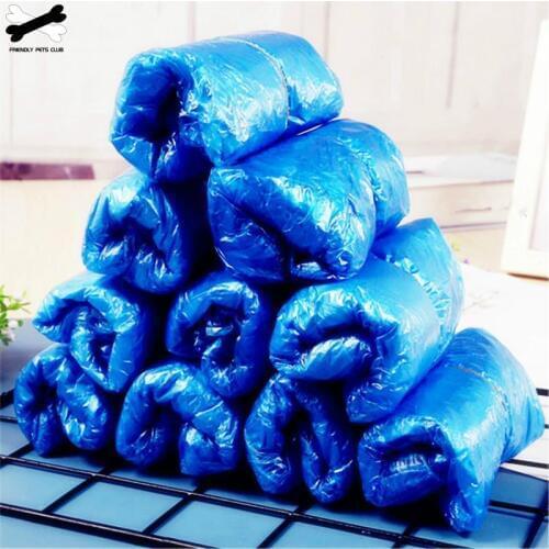 100pcs Disposable Elastic Plastic Shoe Covers Overshoes Waterproof Anti-dust For Rainy Day Carpet Floor Protector