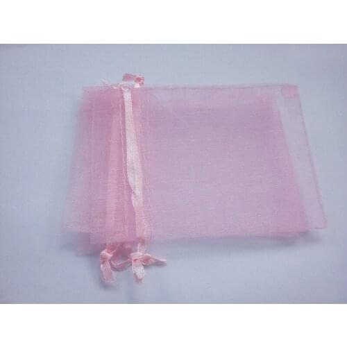 1000pcs 13*18 Pink gift bags for jewelry/wedding/christmas/birthday Organza Bags with handles Packaging Yarn bag