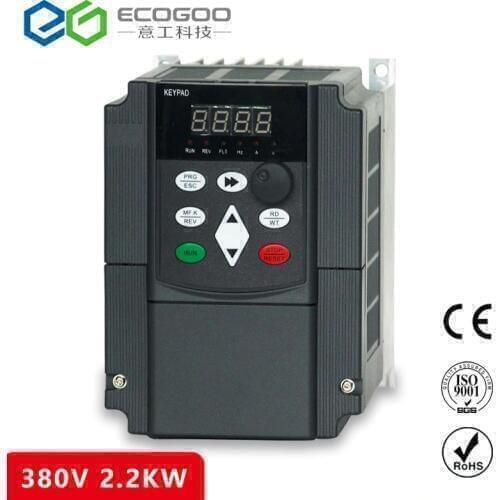 2.2kw/4kw /5.5kw/7.5 variable frequency drive VFD 220V single phase input 380V 3phase output for water/Air cooled spindle motor