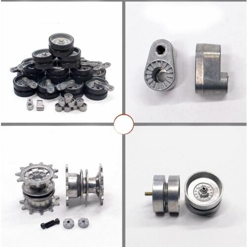 2Pcs Metal Road/Induction/Drive Wheels Spare Parts For 1/16 Heng Long RC Tank Model German Leopard 2A6 3889-1