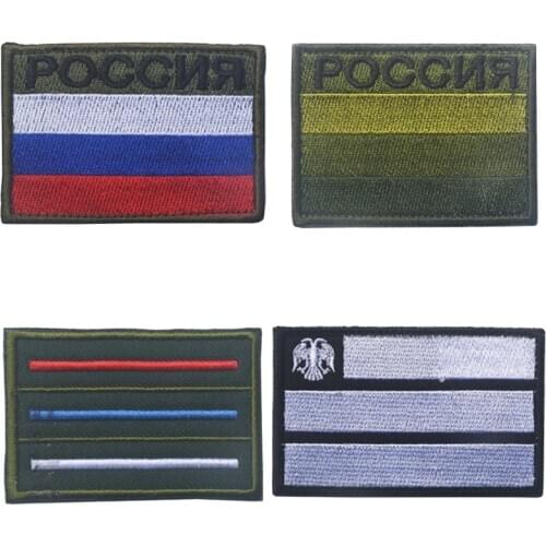 3D Embroidery Patch Russian Flag Russian TV Fasteners Military Standard Tactical Battle Suit Decals Embroidery Stripes