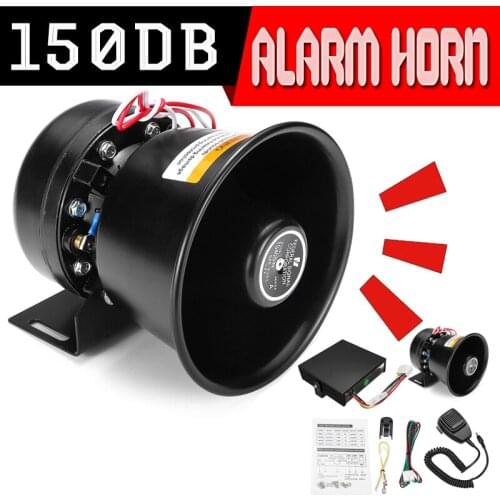 400W 12V 150dB 9 Sounds Car Emergency Siren Police Fire Siren Horn PA Speaker System Emergency Amplifier Car Warning Alarm Horn