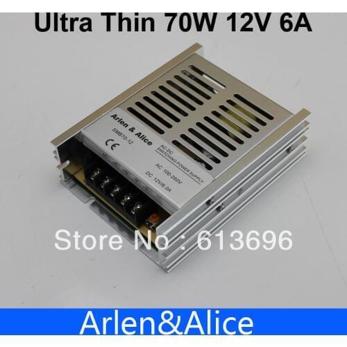 70W 12V 6A Ultra thin Single Output Switching power supply for led Strip light 100-260V INPUT