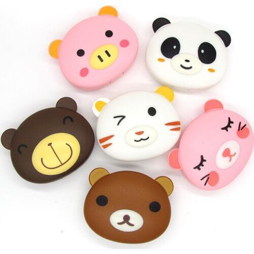 8set/lot Cat bear pig animal face contact lenses box / companion Cartoon eyeglasses box / lens care /storage box