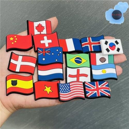Hot Sales 1pcs PVC National Flag Canada Adult Shoes Accessories Shoe Decorations Fit Croc Jibz Charm Children Party Gifts
