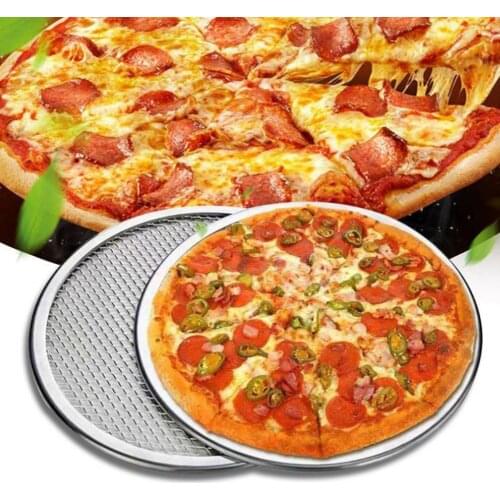 Aluminum Mesh Grill Pizza Screen Round Baking Tray Net Multipurpose Aluminum Alloy Round Baking Mesh Pan for Home Kitchen