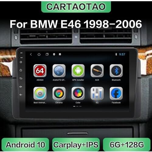 Android 10 car radio GPS navigation WiFi CarPlay multimedia player for BMW E46 / M3 / 318i / 320i / 325i DSP RDS IPS NO DVD 2din