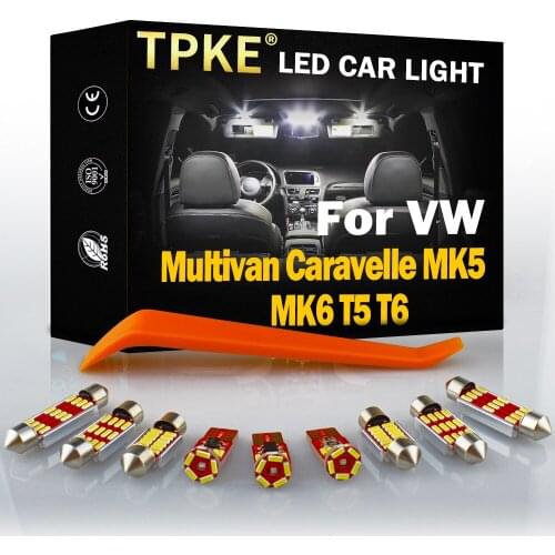 TPKE White Canbus Car Accessories Interior LED Light Bulbs Kit For 2003-2016 2017 2018 VW Multivan For Caravelle MK5 MK6 T5 T6